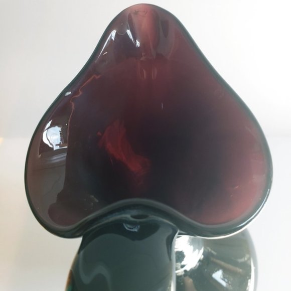 Midcentury Purple  Murano Style Glass Amphora Vase Pitch - Picture 9 of 15